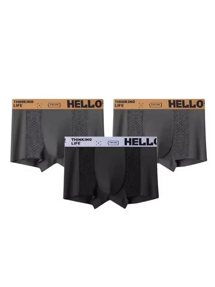 High-performance men's boxer briefs, ultra-breathable mesh, quick-dry fabric for ultimate comfort.