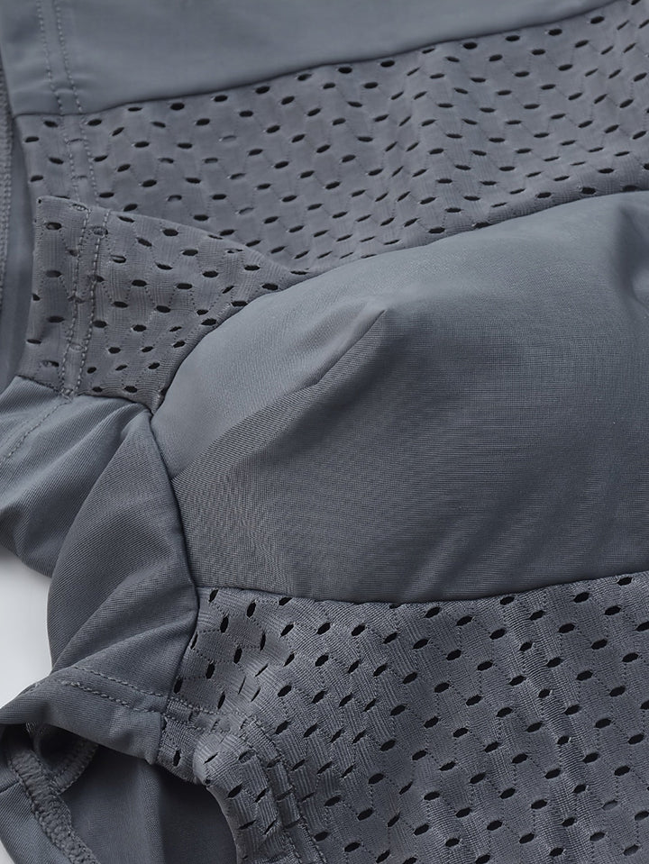 Men's ice silk mesh boxer briefs, ultra-breathable, quick dry & cooling comfort for active men.