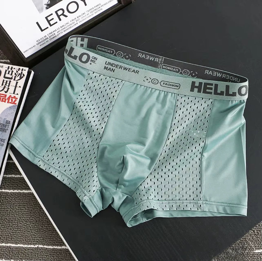 Assorted colors men's ultra-breathable mesh boxer briefs multi-pack for active comfort & style.