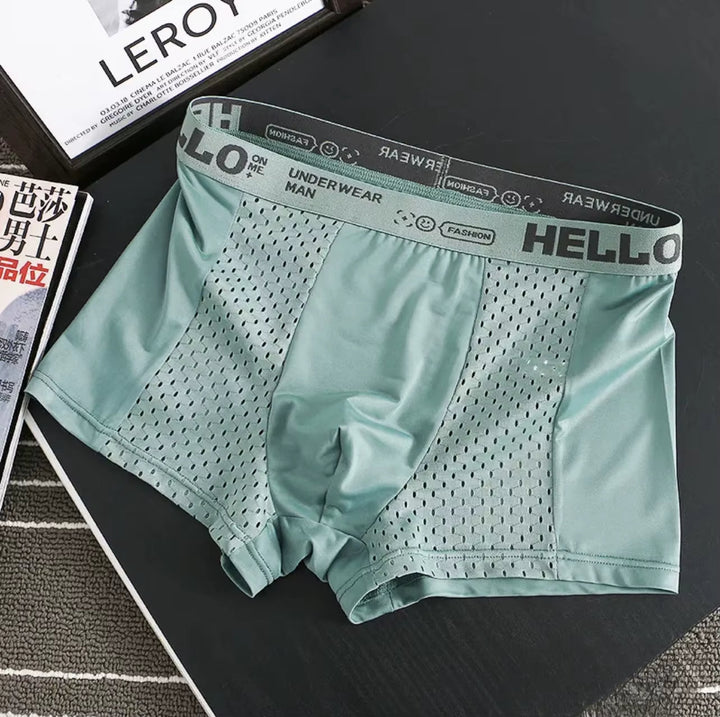 Assorted colors men's ultra-breathable mesh boxer briefs multi-pack for active comfort & style.