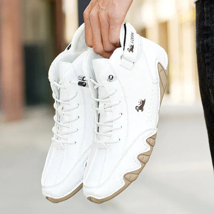 Stylish men's lace-up casual shoes, versatile for daily wear, offering barefoot comfort and foot health benefits.