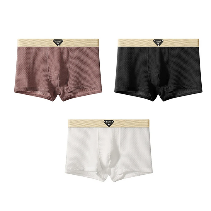 Multi-pack men's ultra-comfort boxer briefs, breathable & flexible for activewear and everyday use.