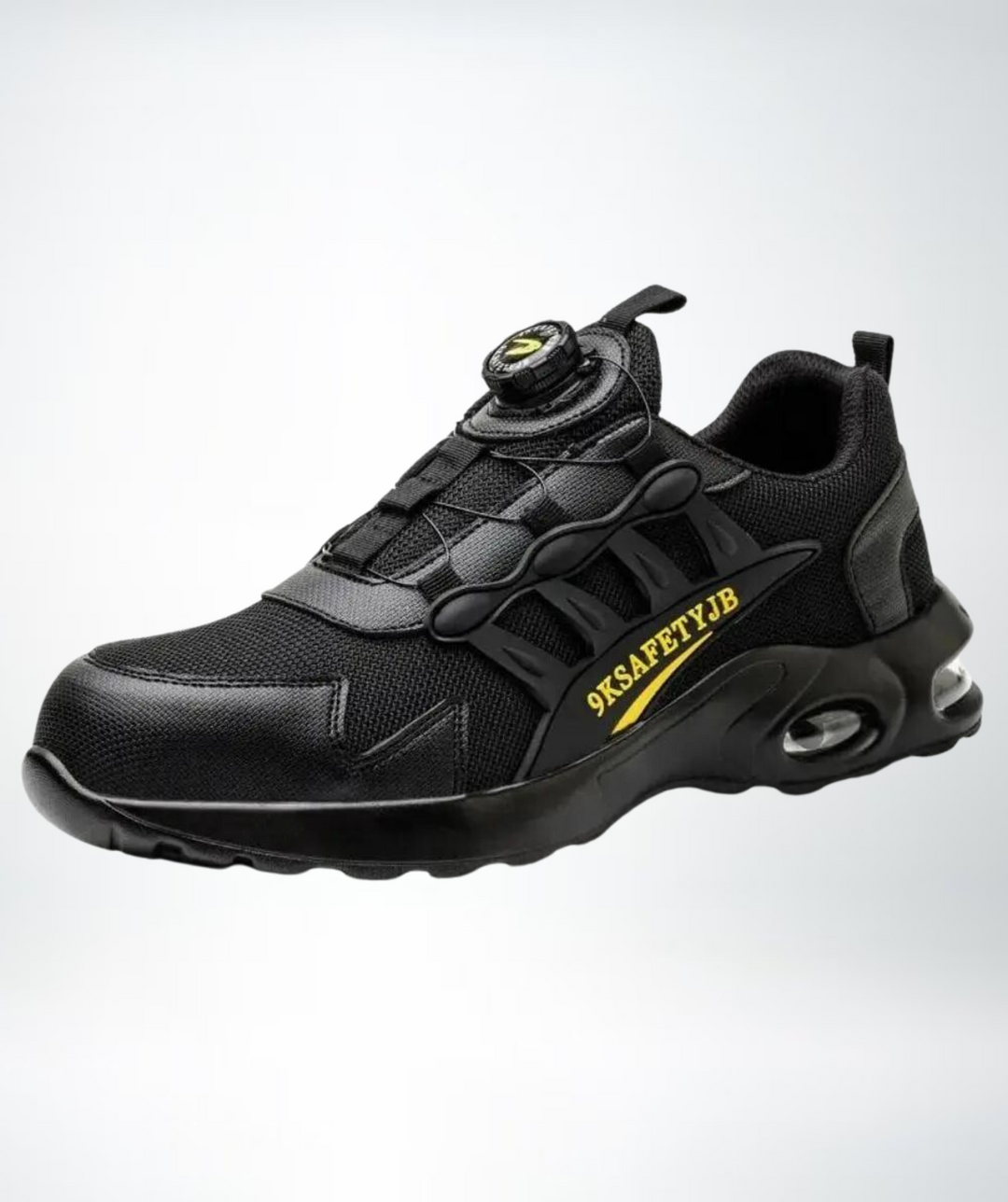 Waterproof men's safety shoes with quick closure system for easy wear, ideal for demanding work.