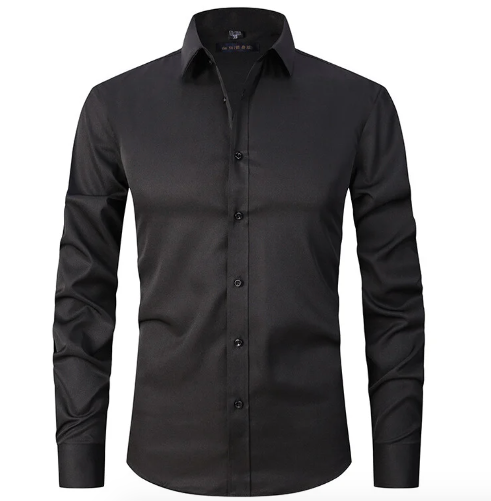 Premium men's dress shirt featuring stretch material for all-day comfort & a sharp, versatile look.