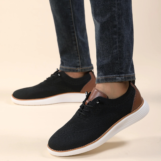 High-quality men's brogue dress sneakers. Ultra comfortable, orthopedic, and breathable design.