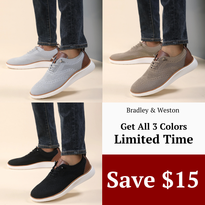 Fashion-forward men's brogue dress sneakers. Comfortable, orthopedic, and versatile footwear.