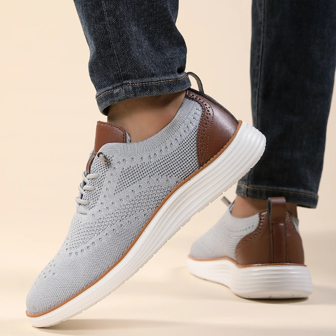 Elegant men's brogue dress sneakers. Ultra comfortable orthopedic footwear for men's fashion.