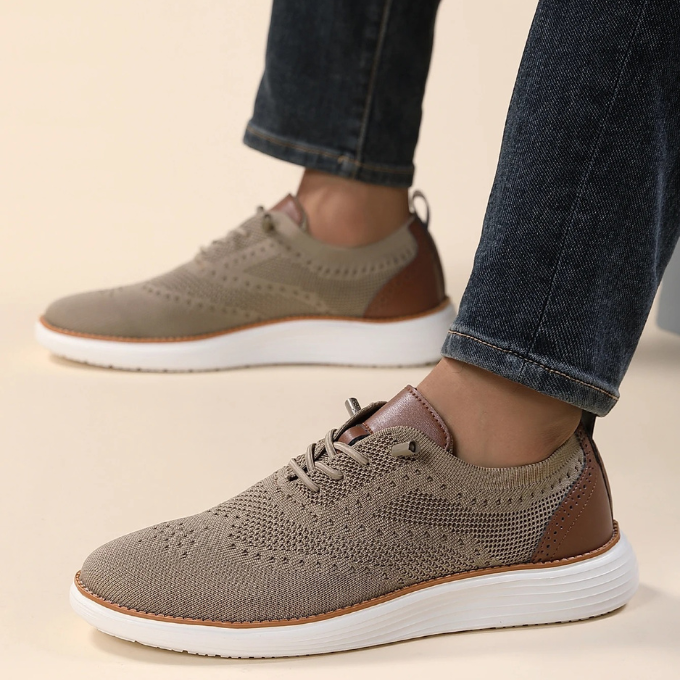Men's fashionable brogue dress sneakers. Anti-odor, breathable, and ultra comfortable footwear.