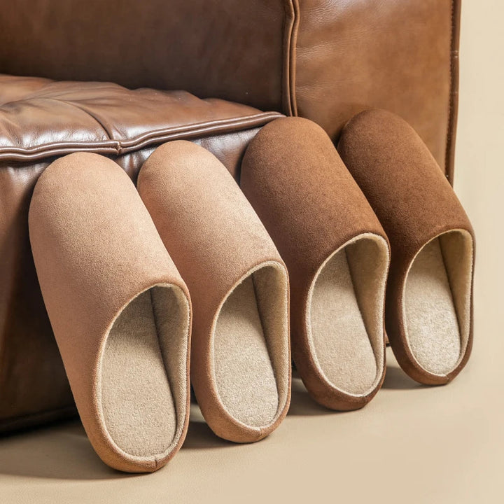 Stylish men's slip-on house shoes for ultimate cozy comfort at home.