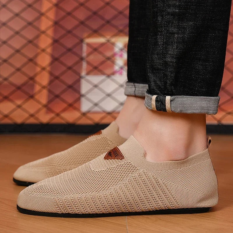 Men's AirKnit sneakers, perfect blend of slip-on convenience, lightweight feel, and breathability.