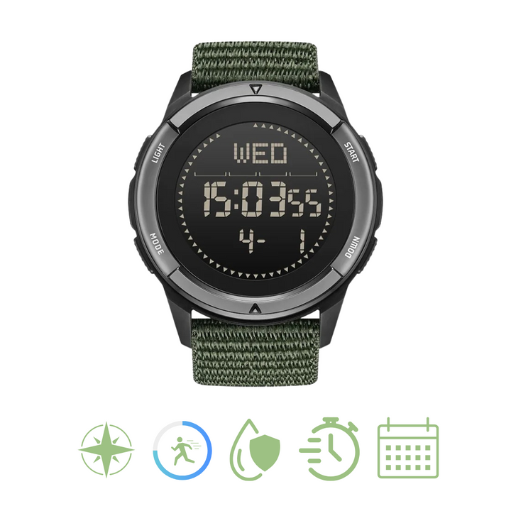 Durable, hypoallergenic men's carbon fiber sports watch, ultra-light and waterproof for any adventure.