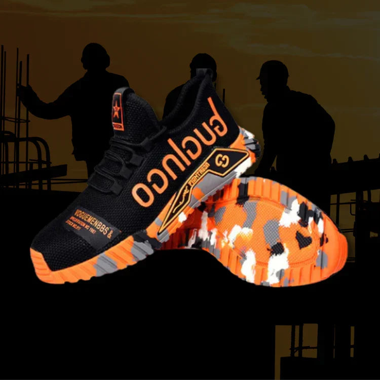 Men's ultra-light steel toe safety work shoes AirGuard, breathable & comfortable for industrial protection.
