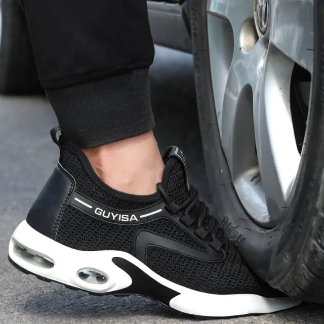 Men's ultra-lightweight orthopedic safety shoes with steel toe for ultimate comfort & protection in industrial settings.