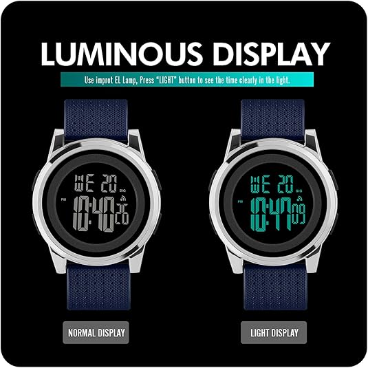 Comfortable ultra-slim men's digital sports watch. Lightweight modern timepiece for daily wear.