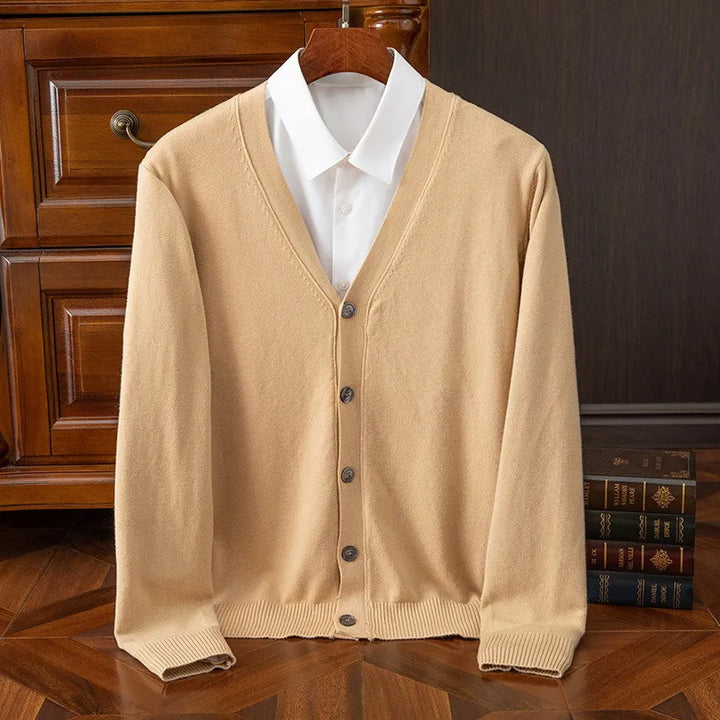 Men's ultra-soft knit cardigan with button front, perfect for comfortable everyday layering and casual wear.