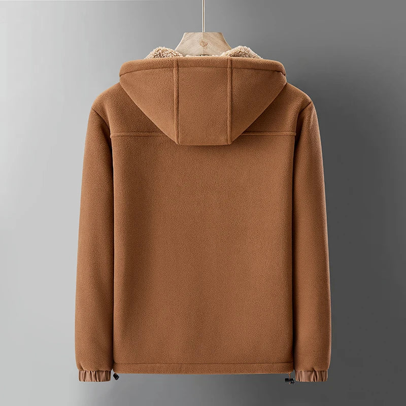 Casual men's ultra-soft lined full-zip hoodie, comfortable for everyday winter wear.