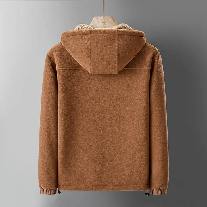 Casual men's ultra-soft lined full-zip hoodie, comfortable for everyday winter wear.