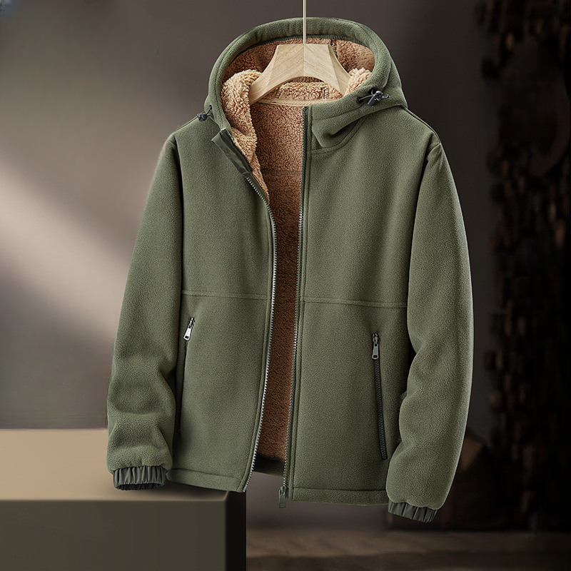 Warm & comfortable men's full-zip hoodie, ultra-soft lined for ultimate coziness.