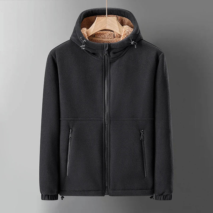 Soft, warm, and cozy men's ultra-soft lined full-zip hoodie, essential winter outerwear.