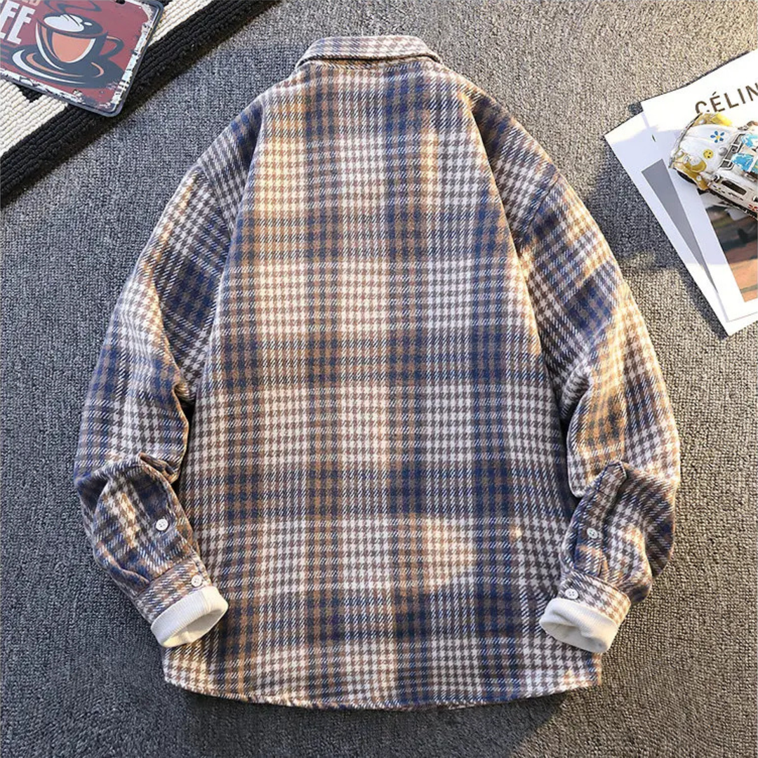 Fall fashion men's ultra-soft plaid button-down shirt for a stylish, comfortable look.
