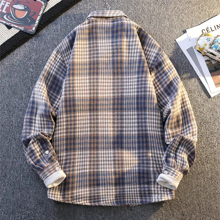 Fall fashion men's ultra-soft plaid button-down shirt for a stylish, comfortable look.