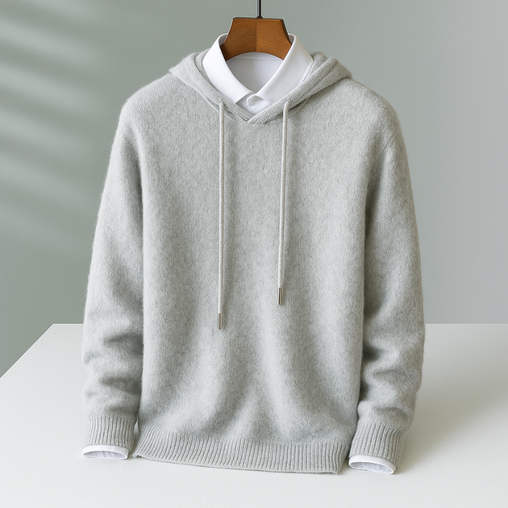 Stylish men's gray pullover hoodie, offering everyday comfort. A versatile casual essential.