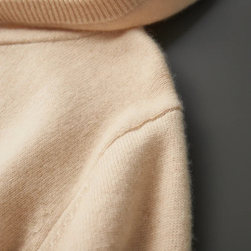 Man wearing comfortable, soft men's pullover hoodie, perfect for everyday casual style.