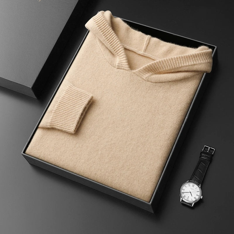 Close-up of the ultra-soft fabric on a men's pullover hoodie, highlighting its cozy texture.