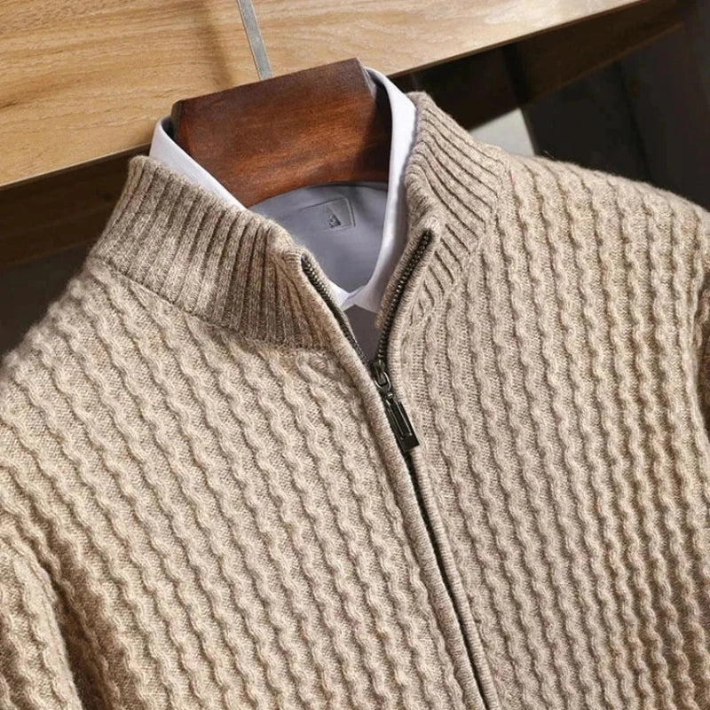 Elegant men's pullover sweater for stylish layering. Luxurious, warm knitwear for fall and winter.