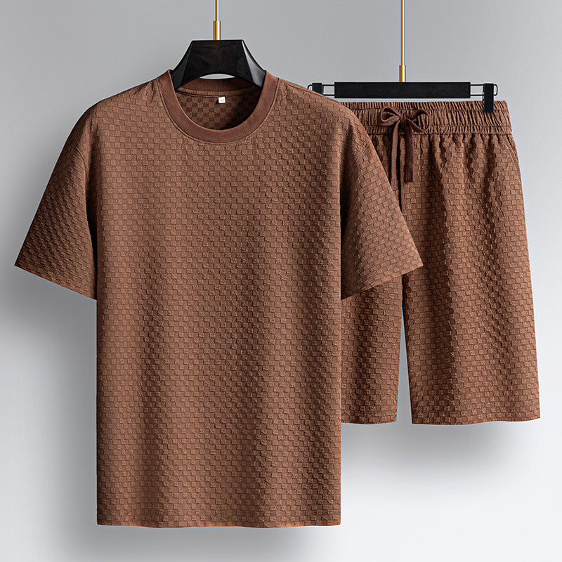 Men's ultra-soft relaxed capri comfort set. Two-piece loungewear for cozy home wear & casual style.