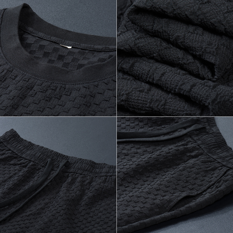 Men's ultra-soft relaxed capri comfort set. Premium two-piece loungewear for casual everyday wear & home.