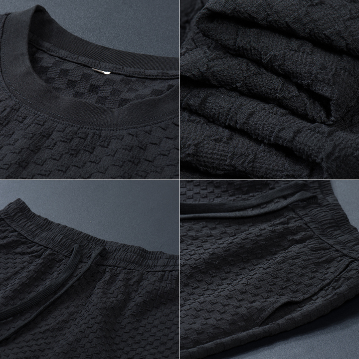 Men's ultra-soft relaxed capri comfort set. Premium two-piece loungewear for casual everyday wear & home.