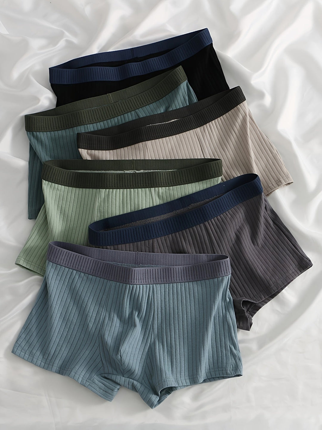 Men's Ultra-Soft Ribbed Boxer Briefs 6-pack for everyday comfort and support.