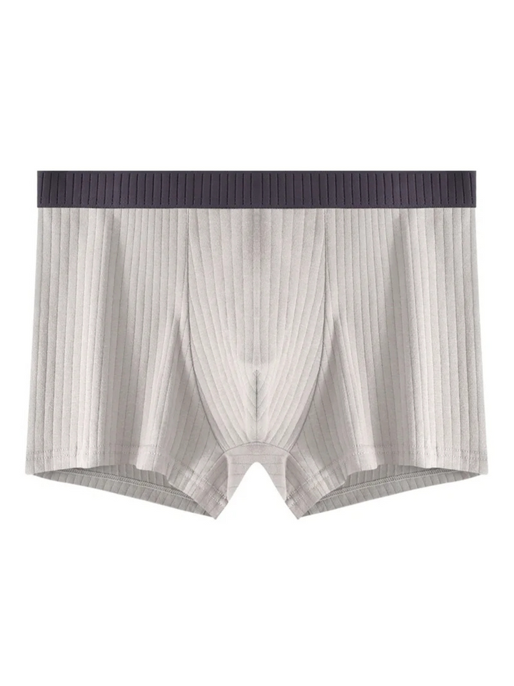 Premium men's ribbed boxer briefs, 6-pack in modal fabric for breathability and comfort.