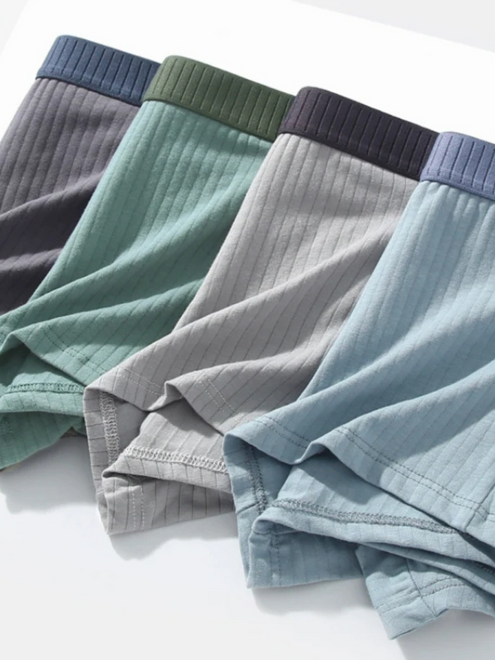 Ribbed modal men's boxer briefs, a 6-pack of ultra-soft, moisture-wicking underwear.