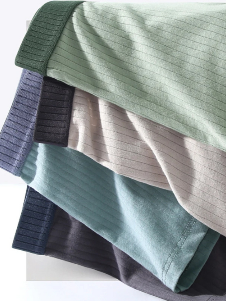 Men's 6-pack Ultra-Soft ribbed boxer briefs, breathable and perfect for daily wear.