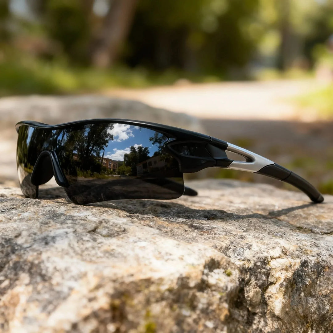 Durable men's activewear sunglasses, engineered for ultimate UV protection & glare reduction outdoors.