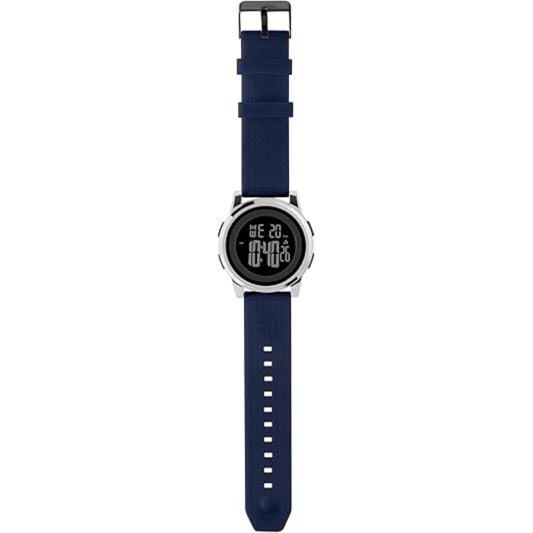 Collection of men's digital sports watches, highlighting different strap options and the ultra-thin design.