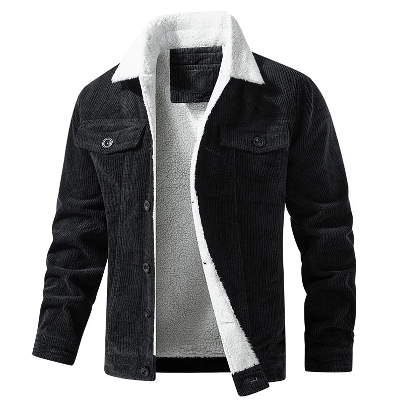 Ultra-warm and comfortable men's collared fleece jacket, a stylish essential for cold weather & casual outfits.