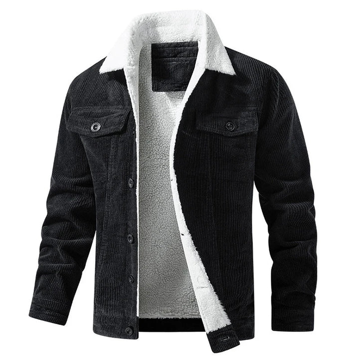 Ultra-warm and comfortable men's collared fleece jacket, a stylish essential for cold weather & casual outfits.