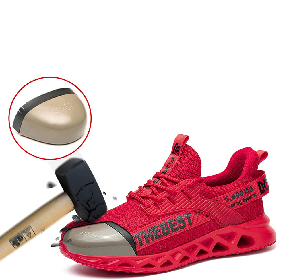 Comfortable men's steel toe work shoes, lightweight and puncture resistant for ultimate safety.