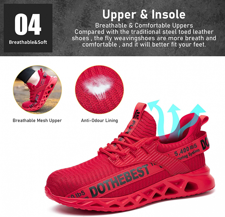 Protective men's safety work shoes with steel toe and puncture-resistant sole, ideal for demanding jobs.