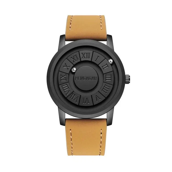 Elevate your style with this unique men's geomagnetic rotating dial watch, a modern stainless steel accessory.