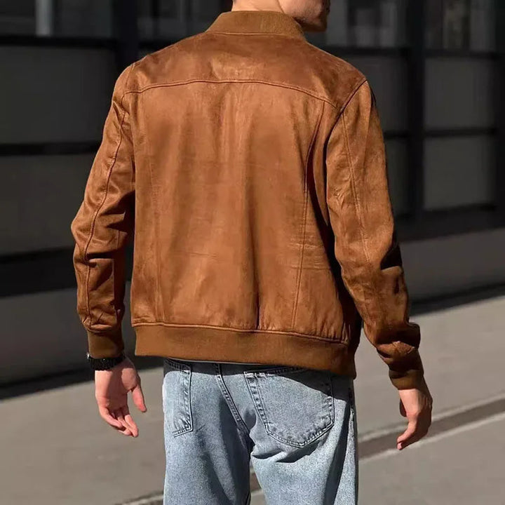 Classic men's bomber jacket with a contemporary slim fit, versatile for urban, casual & stylish outfits.
