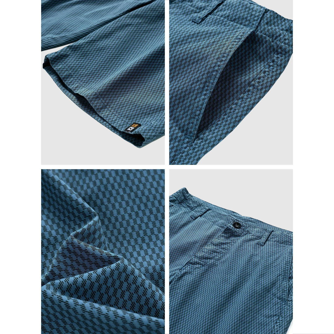 Comfortable men's urban shorts featuring elastic waist & drawstring. Relaxed fit for everyday casual summer style.
