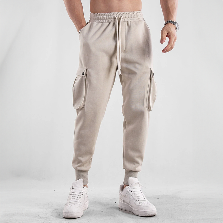 Men's Urban Flex Cargo Joggers: comfortable stretch pants with multiple pockets, ideal for casual streetwear.