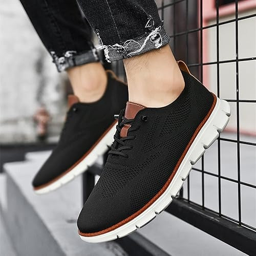 Stylish men's comfortable work shoes, ideal for long hours, odor control.