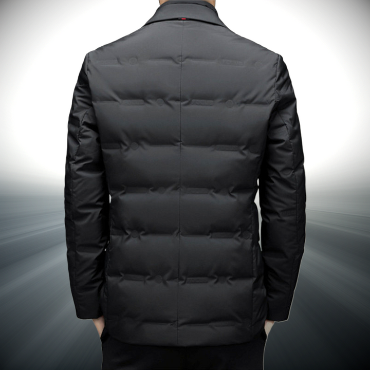 Stylish men's all-weather jacket with zipper, perfect for city and outdoor performance.