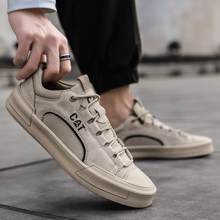UrbanEdge Comfort Sneakers for men, side view, showcasing sleek urban design.