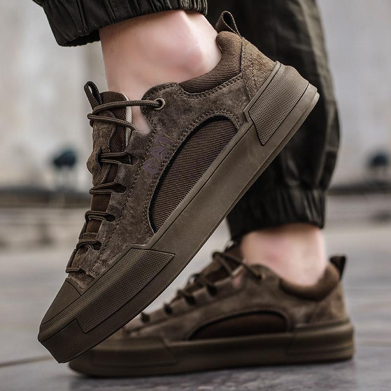 Lifestyle shot: Men's UrbanEdge Comfort Sneakers, active and stylish for daily use.